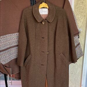 Vintage Brown Wool Coat with Decorative Buttons Robinsons